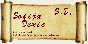 Sofija Demić vizit kartica